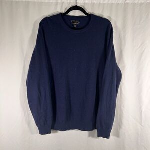 CLub Room 100% Cashmere Sweater Large Blue Pullover Crew Neck Long Sleeve